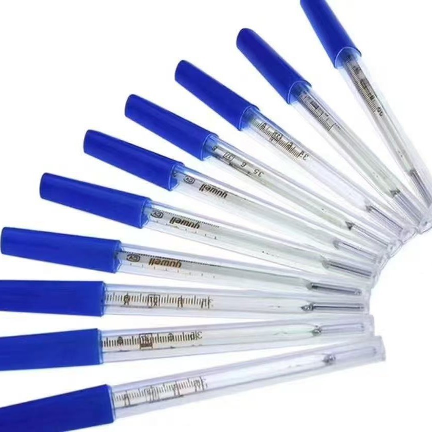 Hibiscus Glass Precision Medical Mercury Thermometer Mercury Household Old-Fashioned Armpit Thermometer Adult and Kidsren's Body Temperature