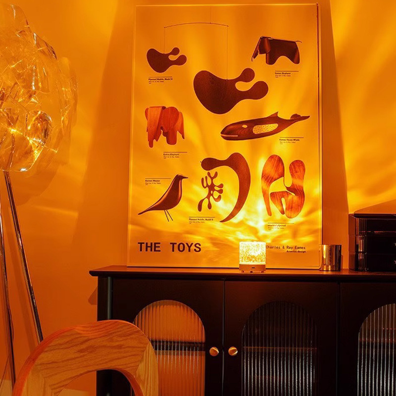 Water Ripple Aurora Flame Lamp Projection Lamp Atmospheric Bedroom Bedside Night Light Creative Mood Couple Gift