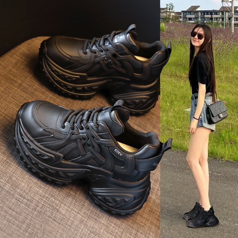 Sjn9131-81 маленькие толстые кроссовки для женщин с внутренним увеличением, 2025, осень, новые спортивные и повседневные обувь