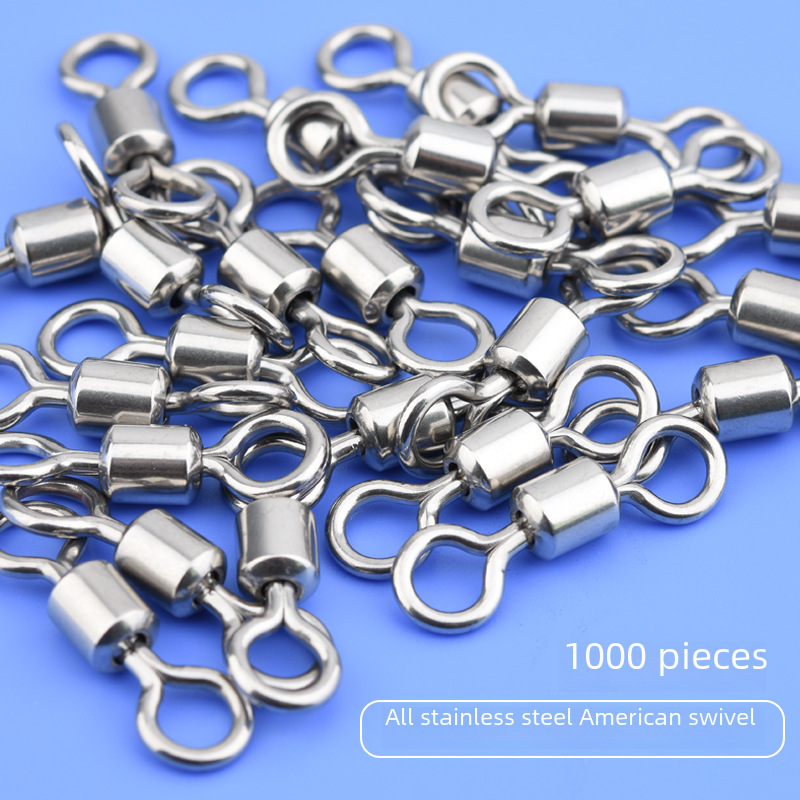 Yonglian stainless steel alloy eight-ring connector strong pull bulk American swivel 8-ring fishing gear accessories