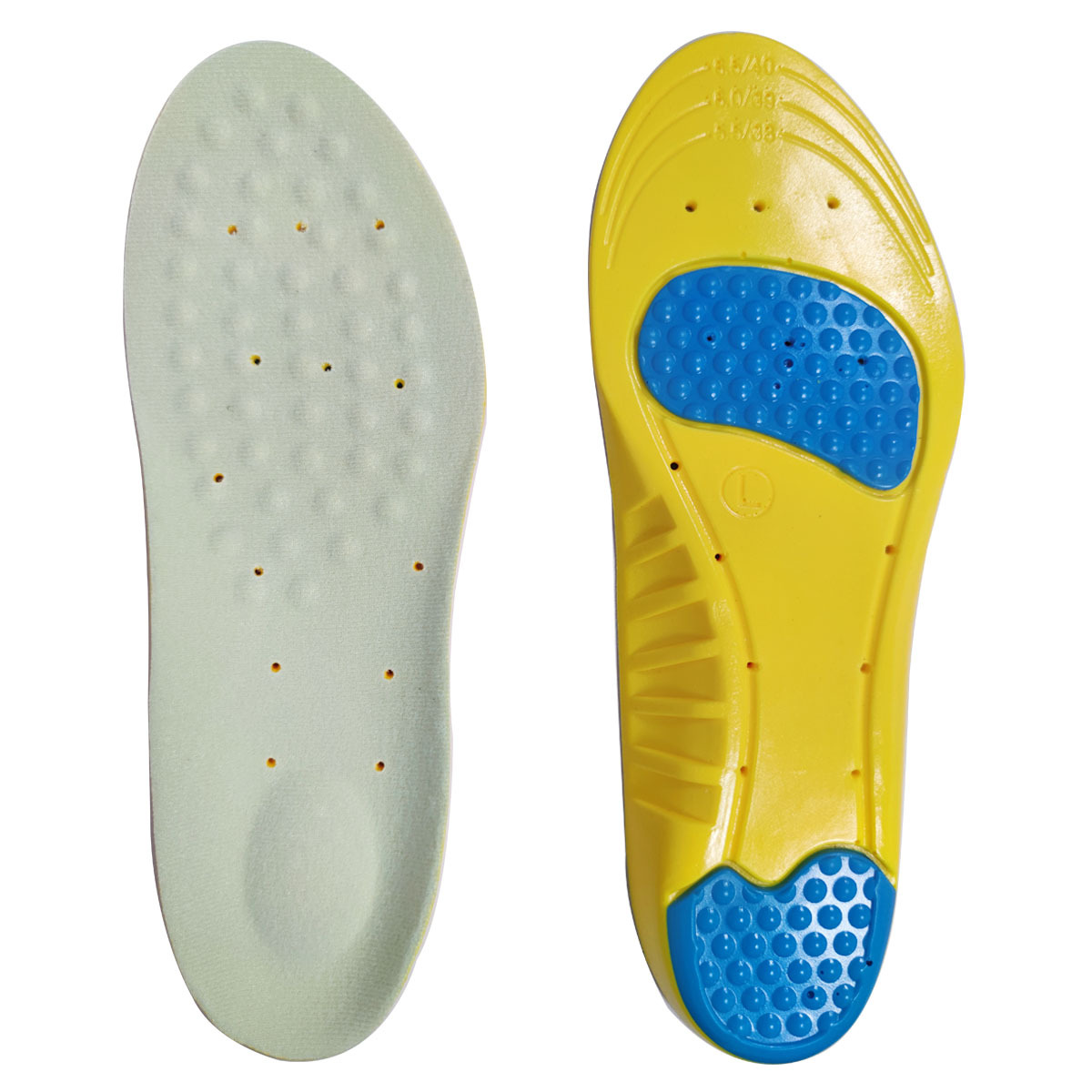 Factory direct supply PU sports shock absorption insole breathable sweat-absorbent men's and women's shoes sports sole high elastic comfort