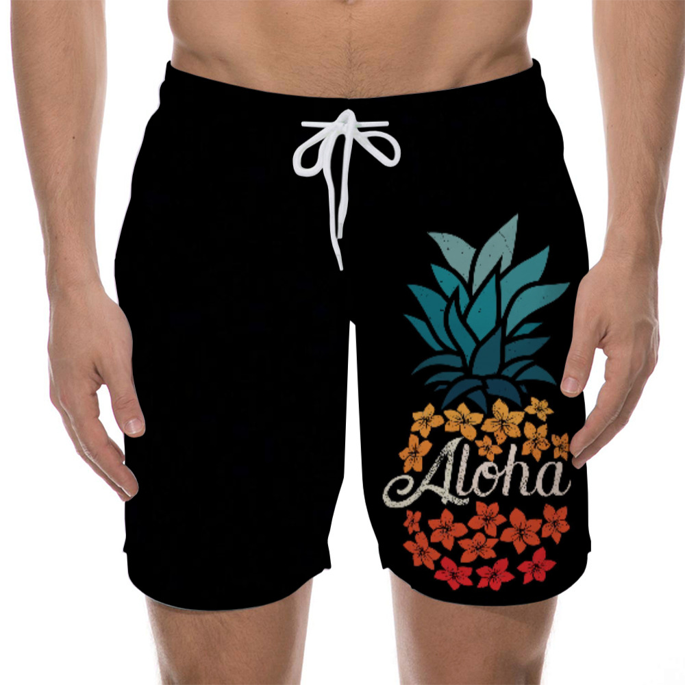 European and American Export Fashion Digital Printing Hawaiian Style Beach Pants Customized Vacation Beach Party Style