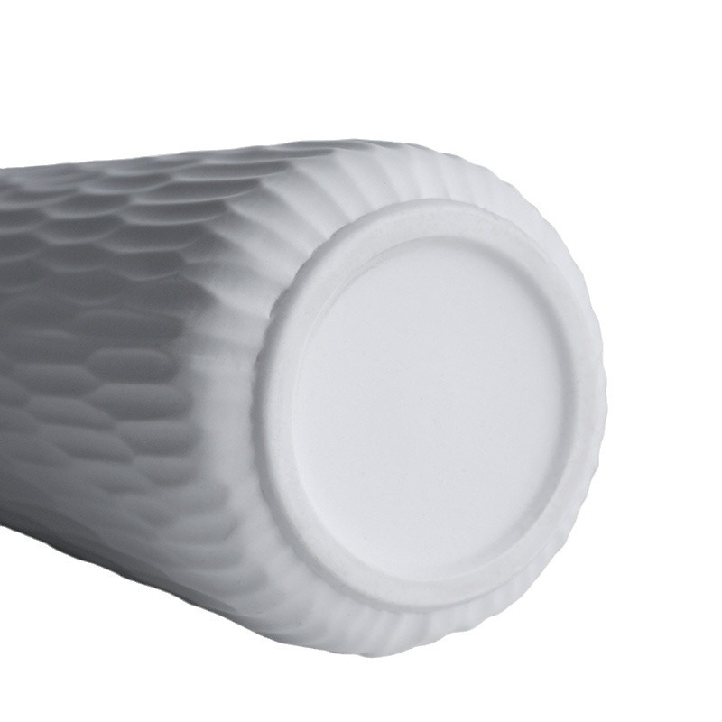 Senior ins style ceramic white vase creative crafts large diameter vase flower arrangement soft decoration wholesale