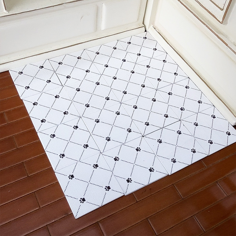 Cross-border doll house dollhouse mini model ground decoration splicing wood floor double-sided printing simulation ~