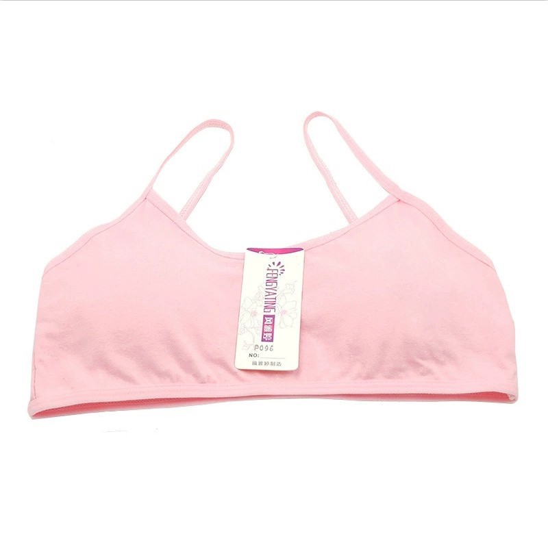 Sling Comfortable Sports Cotton Wire-Free Vest-Style Student Bra for Girls in the Development Period Without Steel Rings Thin Straps Intimates