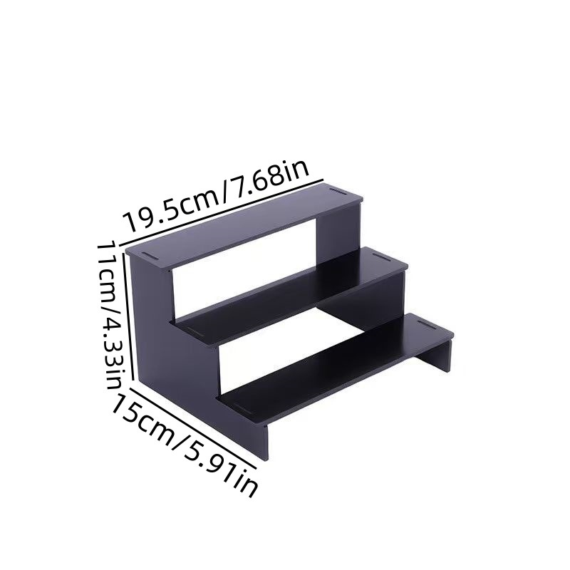 Multi-Layer Acrylic Black Display Stand, Tool-Free Assembly Display Box, Perfume, Hand-Made Spice Storage Rack