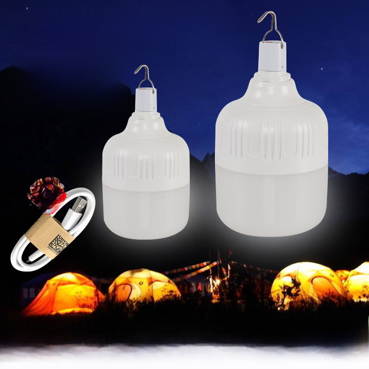 Led Rechargeable Light Bulb for Night Market Stalls, Home Use during Power Outages, Emergency, Ultra-Bright Outdoor Camping, Long-Lasting Lighting