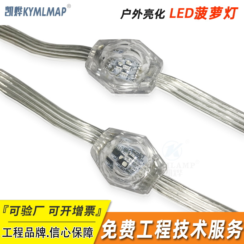 Светодиодная 3D лампа ананас уличный водонепроницаемый бар прозрачная мини лампа 12V полноцветный точечный источник света праздничная атмосферная лампа