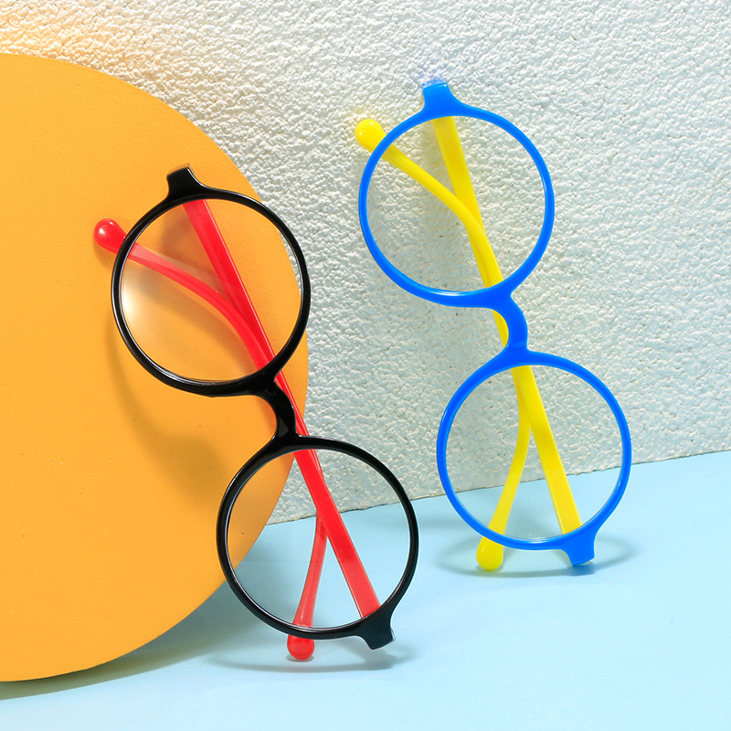 New Fashionable Kidsren's Glasses Frame Flat Glasses for Boys and Girls Cute Round Korean Style Baby Decorative Photo Glasses