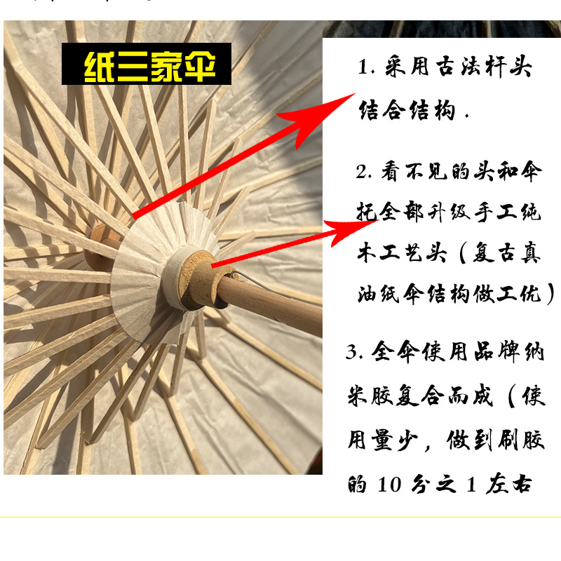 Cross-Border Blank Bleached Paint Oil Paper Umbrella Wholesale DIY White Hand-Painted Umbrella Kidsren's Paper Umbrella Small Umbrella Toy Umbrella