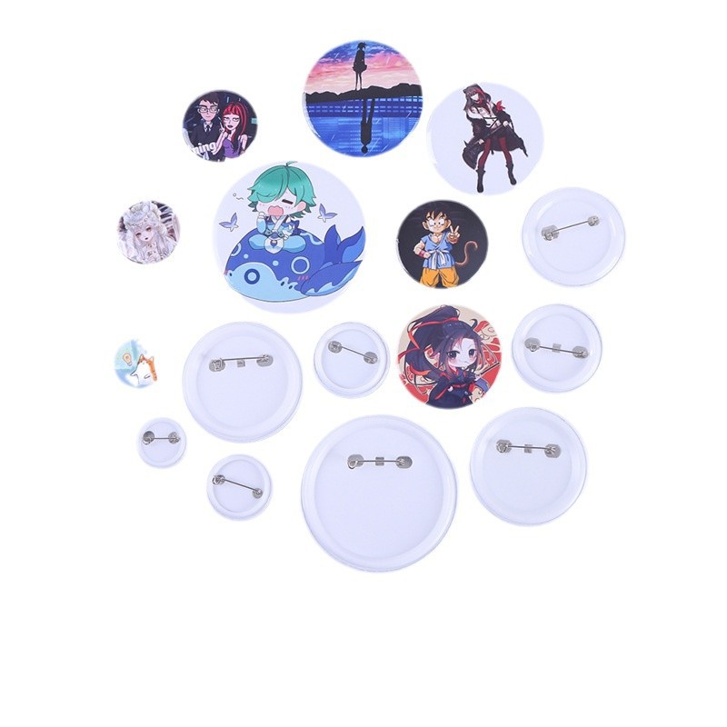 Tinplate DIY Plastic Base Badge Supplies Dutch Pin Double Flash Badge Brooch Blank Wholesale Creative