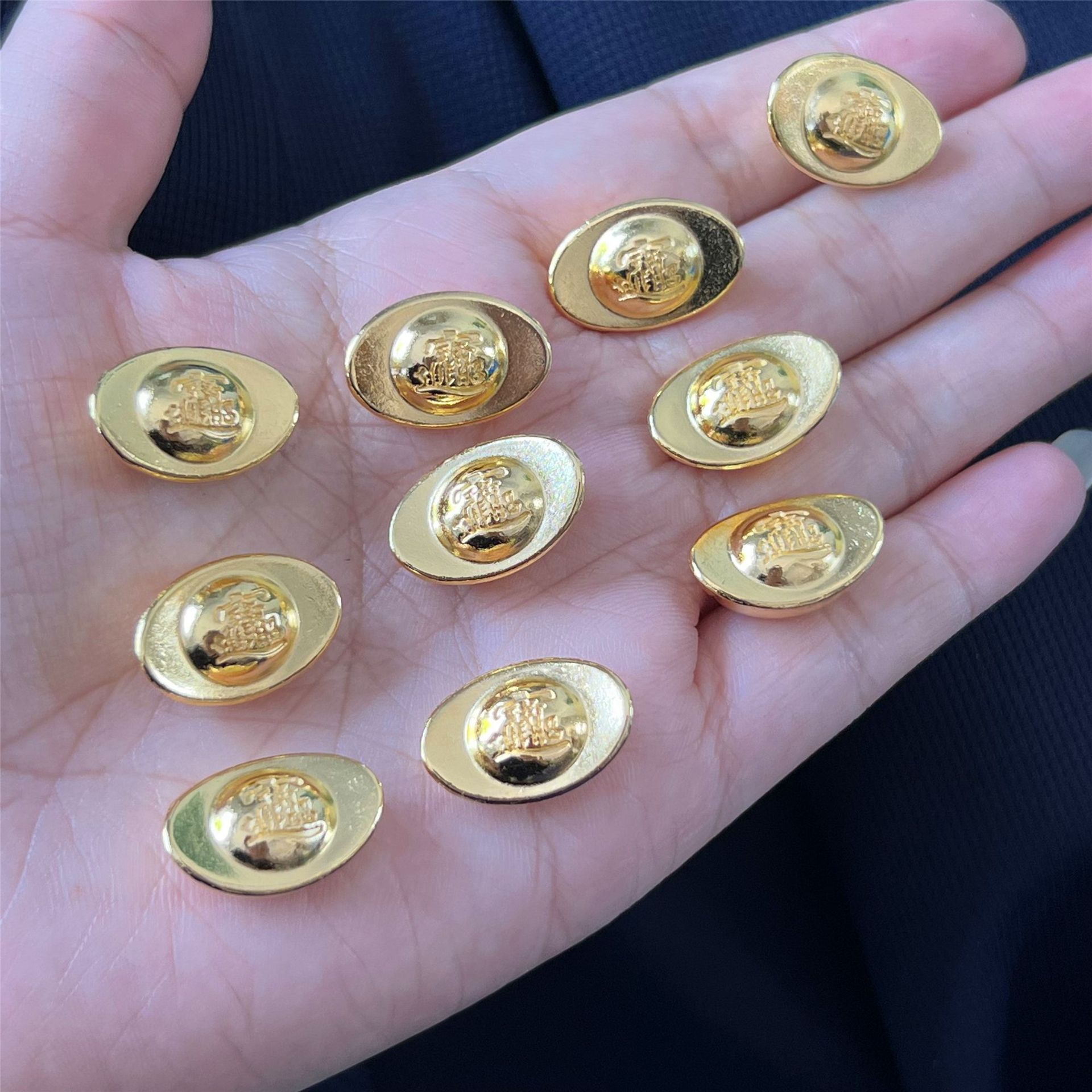 Large Solid Gold-Plated Ingot Imitation Gold Ingot Ornaments Cornucopia Decorative Ornaments