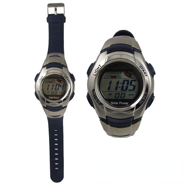 OEM обработка солнечные спортивные часы охрана окружающей среды и энергосбережение двойная батарея многофункциональные уличные водонепроницаемые электронные часы