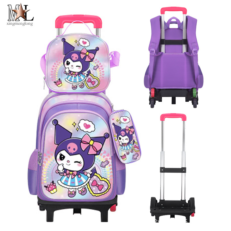 Фабрика в наличии рюкзак для школьников начальной школы универсальные колеса рюкзак для обеда и ручка три предмета