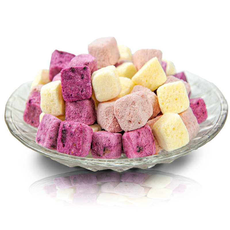 Freeze-Dried Yogurt Cubes, Trendy Dried Fruits, Office Snacks, Blueberry and Strawberry Mixed Leisure Food, Free Shipping, Wholesale