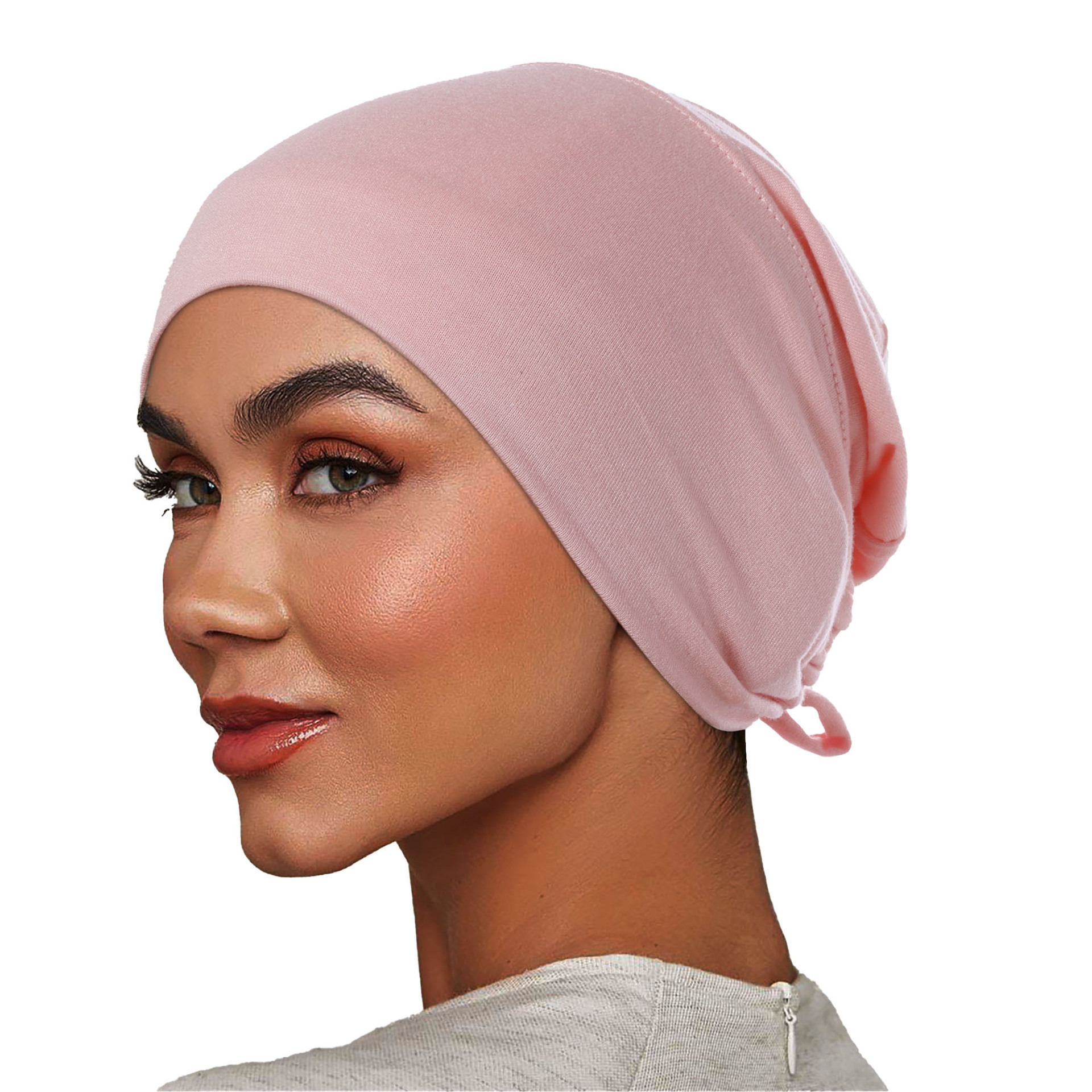 Высококачественный чистый мерсеризованный хлопок Регулируемая тюрбан-шапка с эластичными ремнями, базовая шапка, головной убор