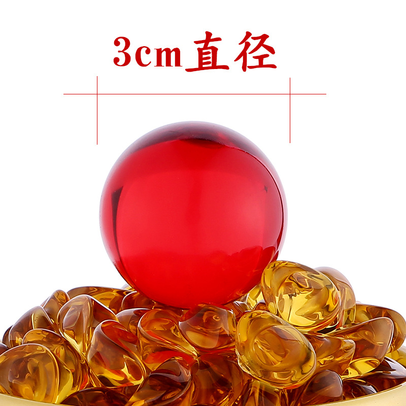 Hongyun beads red beads glass ball artificial crystal ball copper cylinder accessories