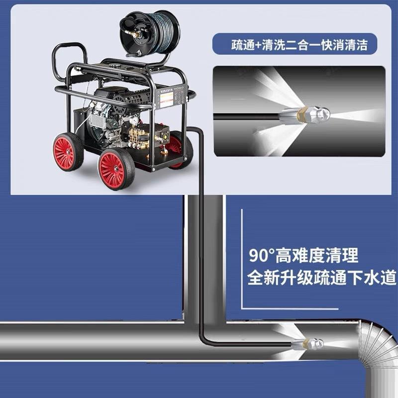 Yangzi 220V High-Pressure Pipe Dredging Machine Diesel Gasoline Electric High-Power Sewer Water Mouse Industrial Cleaning