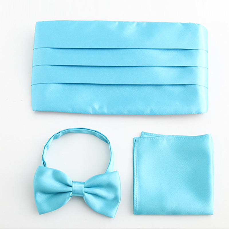 Men's Dress Waist Cover Square Square Wedding Best Man Tuxedo Suit Bow-tie Single Circle Bow-tie Pocket Square Three-piece Set