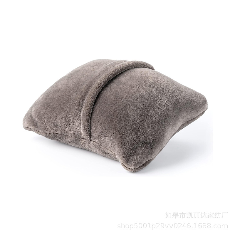 Manufacturer Logo Customized Two-In-One 90% off Fold Storage Blanket Airplane Bag Travel Blanket Customized Multi-Functional Flannel Blanket