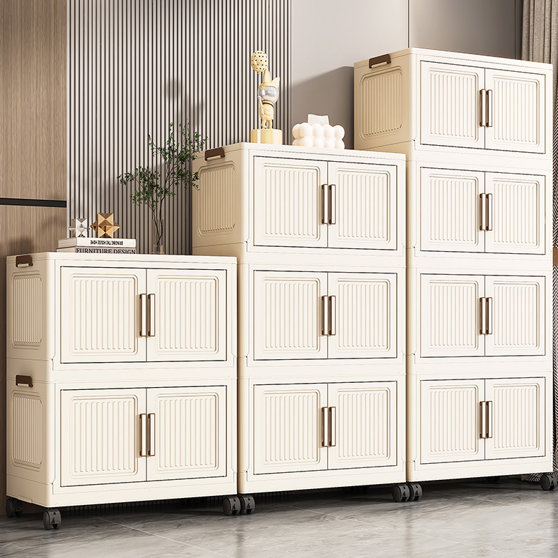 40-80 Wide Foldableing Storage Cabinet Household Multi-Layer Storage Rack Installation-Free Plastic Baby and Kidsren's Toy Storage Cabinet