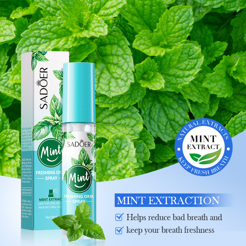 English SADOER Mint Fresh Mouth Spray Fresh Tone Clean Taste Portable Mouth Spray Cross-border Foreign Trade