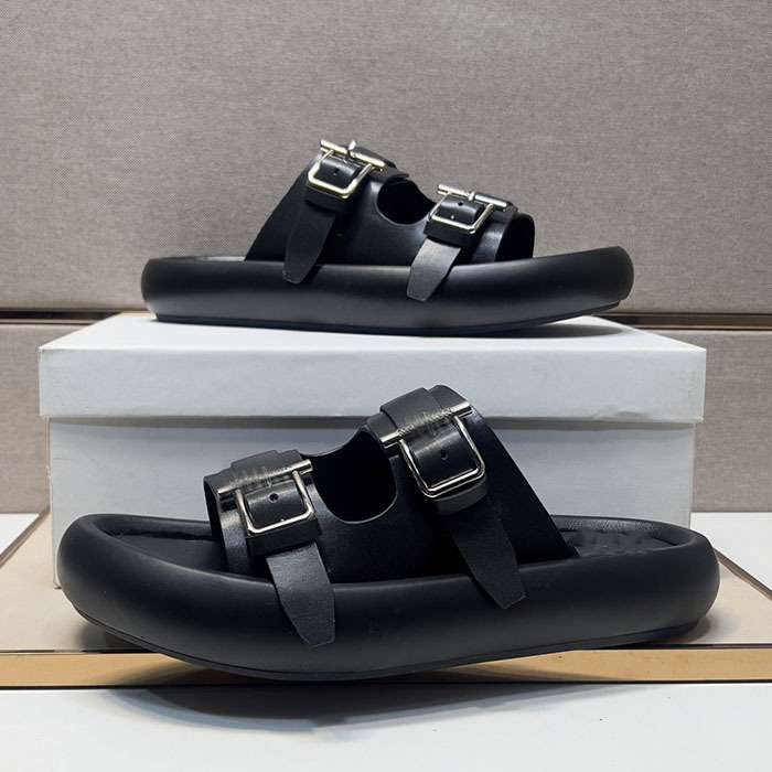 European Station 2025 Spring/Summer Outdoor Genuine Leather Men's Non-Slip Comfortable Slip-On Closed-Toe Birkenstock Shoes Slippers