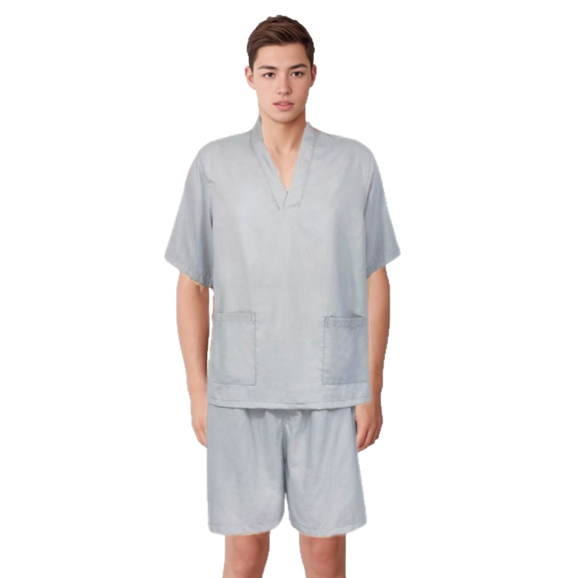 Beauty salon sweat steaming soft cotton pullover massage sauna clothes men's foot bath clothes hotel bathrobe physiotherapy clothes wholesale