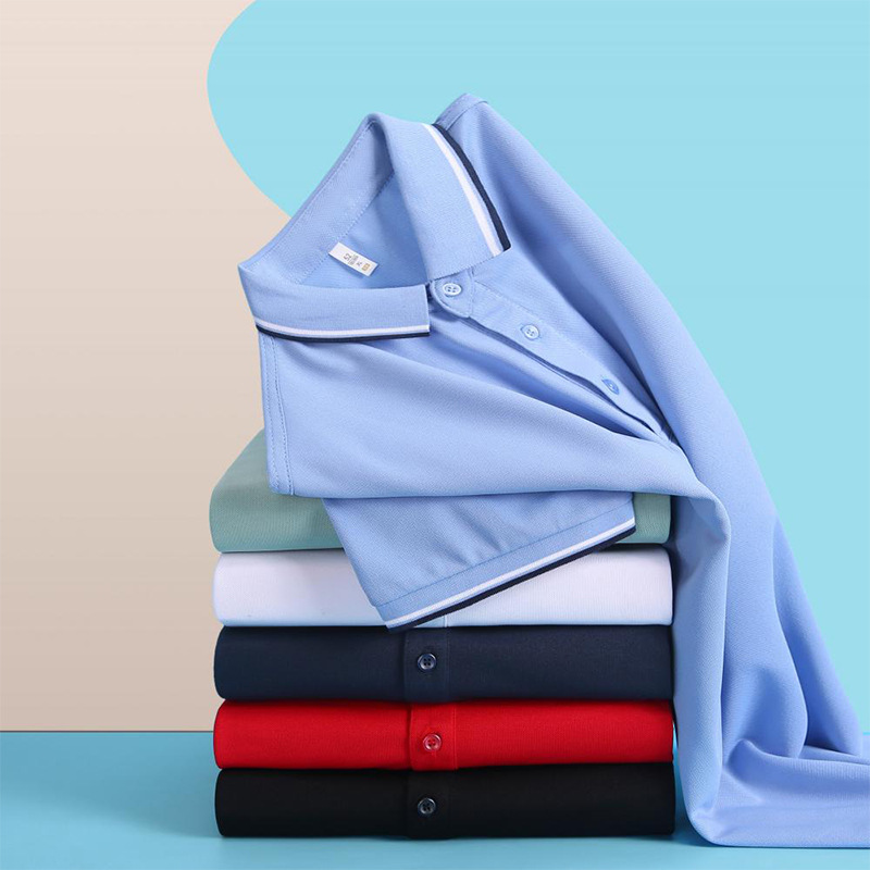 Summer Polo Shirt Work Clothes Short-Sleeved Lapel T-Shirt Combed Cultural Advertising Shirt Embroidered Printed Logo Work Clothes