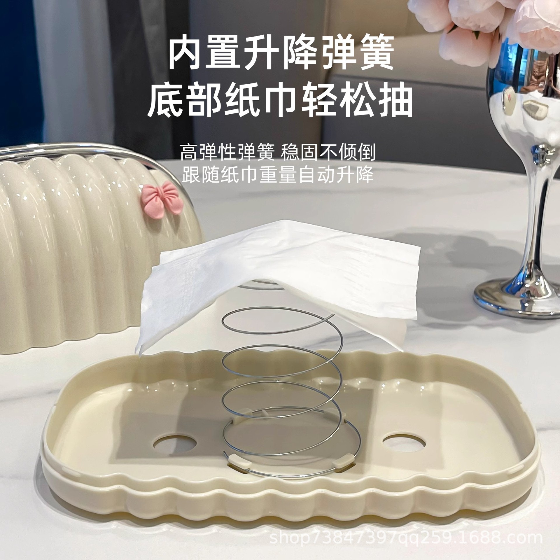 [Shake Sound Explosions] Marshmallow Tissue Box Living Room High-end Light Luxury Clouds Paper Box Household Internet Popular High Color Value