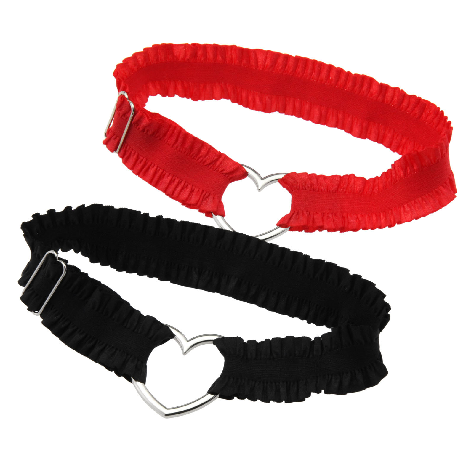 Fashion Simple Elastic Lace Lace Leg with Leg Loop Alloy Heart Love Thigh Ring Sexy Sweet Garter Belt