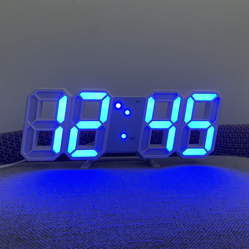 3D Digital Alarm Clock Home Desktop Clock Wall Hanging Living Room High-End Creative Led Wall Hanging Digital Clock Wall Watch