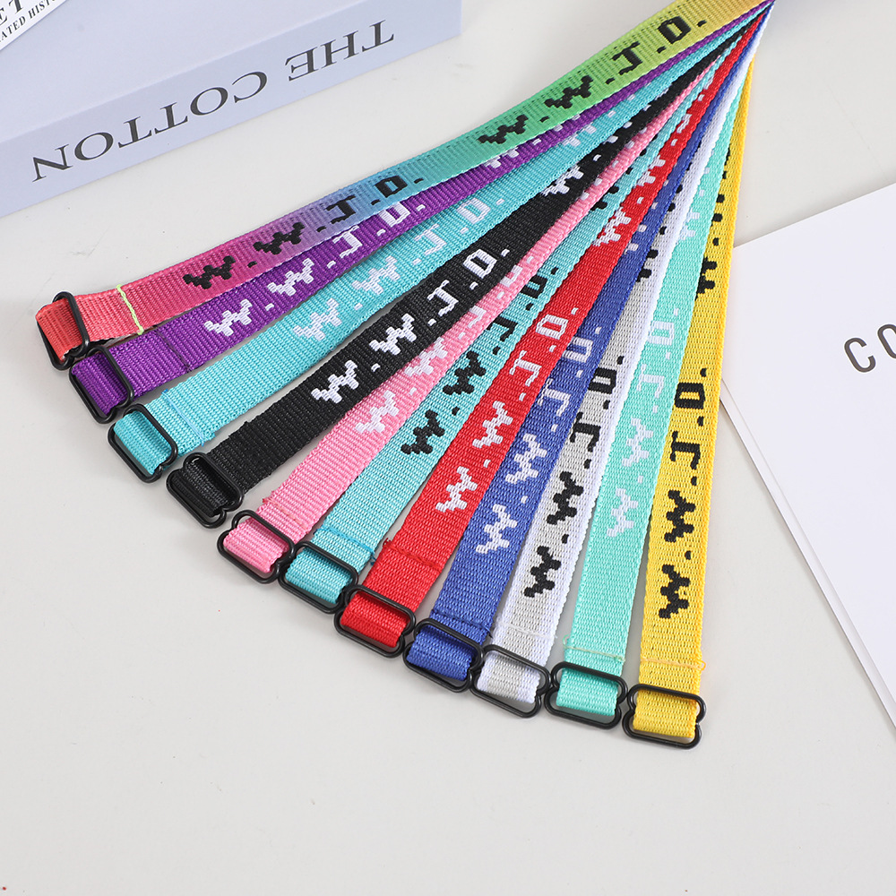 Cross-border WWJD Jacquard Wrist Band European and American Unisex Adjustable Sports Hand Rope Polyester Letter Wrist