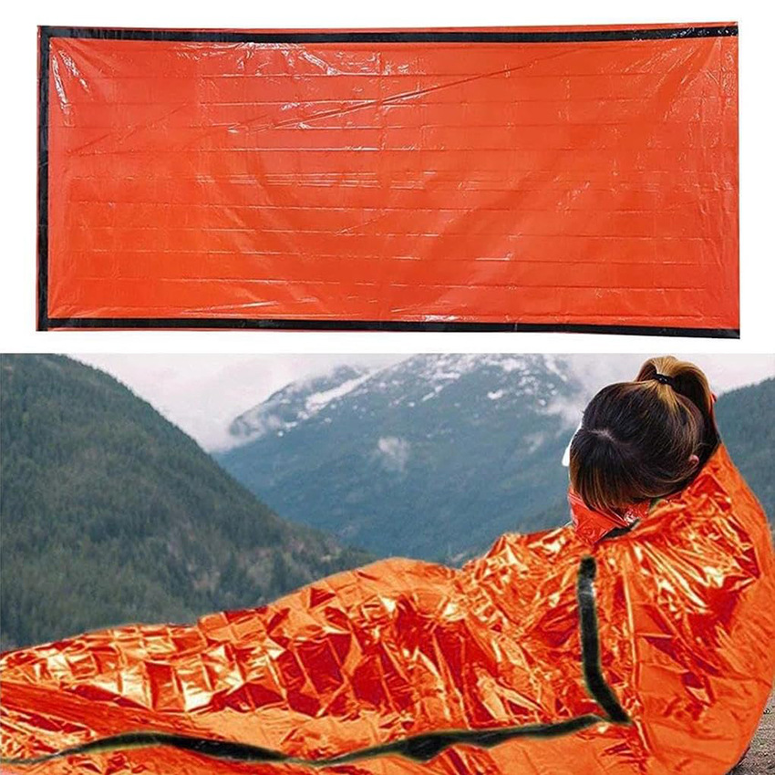 Спальный мешок для кемпинга с термоизоляцией, одеяло для холодной погоды, экстренный теплый спальный мешок, экстренное одеяло
