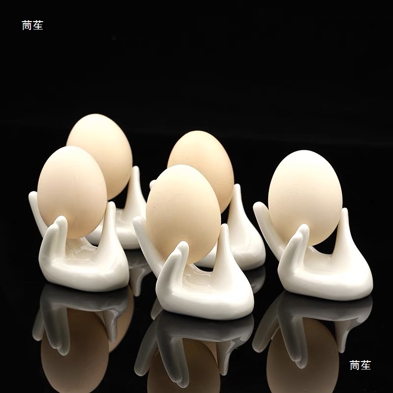 White Ceramic Buddha Hand Egg Tray, White Ceramic Egg Tray, Artistic Egg Tray for Creative Plating, Egg Tray Sushi Stand