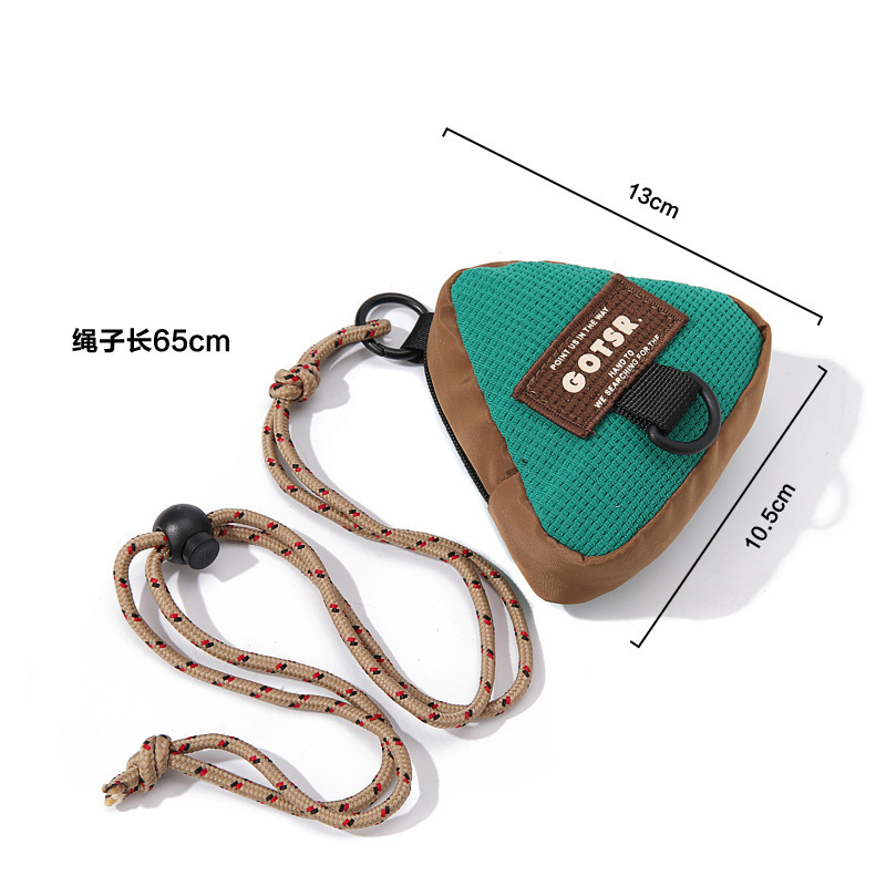 New Triangle Key Bag Coin Purse Hanging Neck Bag Trendy Brand Storage Bag Gift Distinctive Creative Leisure Satchel Student