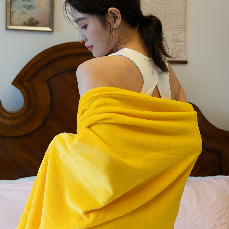 Factory Direct Supply Plain Double-sided Coral Velvet Blanket Autumn and Winter Thickeneded Blanket Export Promotional Gift Blanket