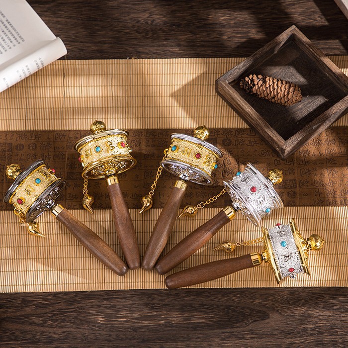 Ручной кран обертки колесо Тибет чистая латунь ручное поворотное золотое ведро шесть символов истинных слов домашнее тибетское обертка колесо