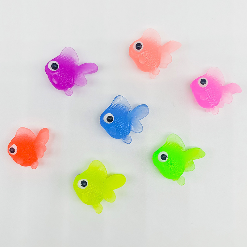 Factory Direct Sales Soft Rubber Tpr Simulated Goldfish Cross-Border Bathroom Toys Floating Fish Fishing Toys Wholesale