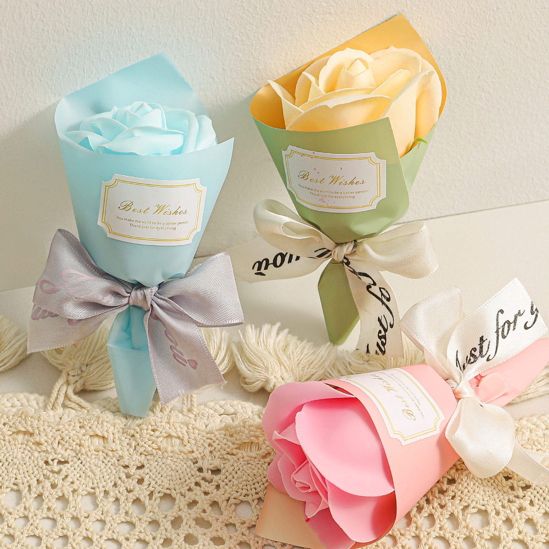 Mini New Small Bouquet Soap Flower Rose Artificial Flower Sunflower Sunflower with Gift Box Included