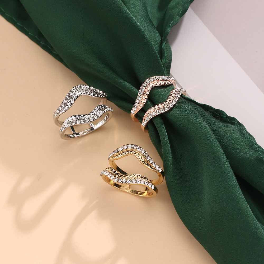 Новое шелковое кольцо для шарфа, легкая роскошь, открытое кольцо V-образной формы, наслаиваемое кольцо для женщин, простой универсальный аксессуар для ТикТок