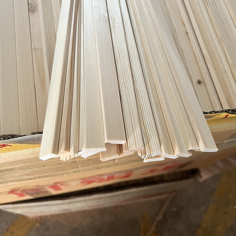 Hanging shaft solid wood line source direct supply flat shape wood line pine picture frame cabinet door ceiling frame line wood