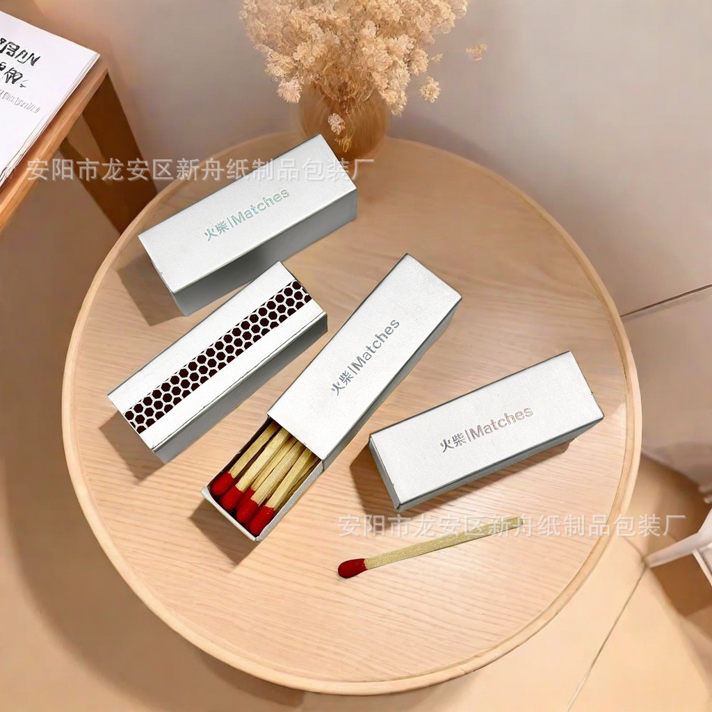 Asian silver cardboard high quality full silver matches safe high-end high-end advertising creative printing logo matches