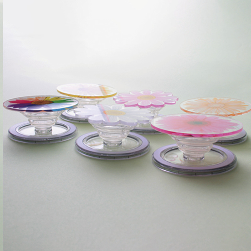 Magnetic Phone Airbag Holder, Small Daisy Phone Desktop Support, Acrylic Retractable Rotating Back Sticker Holder