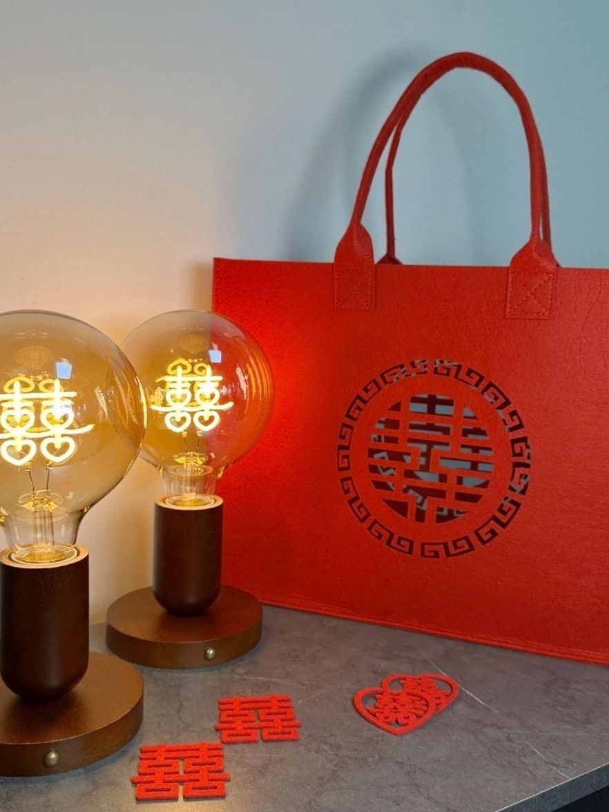 Upgraded Original Wedding Lamp with Happy Words Led Bulb Creative Letter Table Lamp Everlasting Lamp Wedding Room Wedding Gift