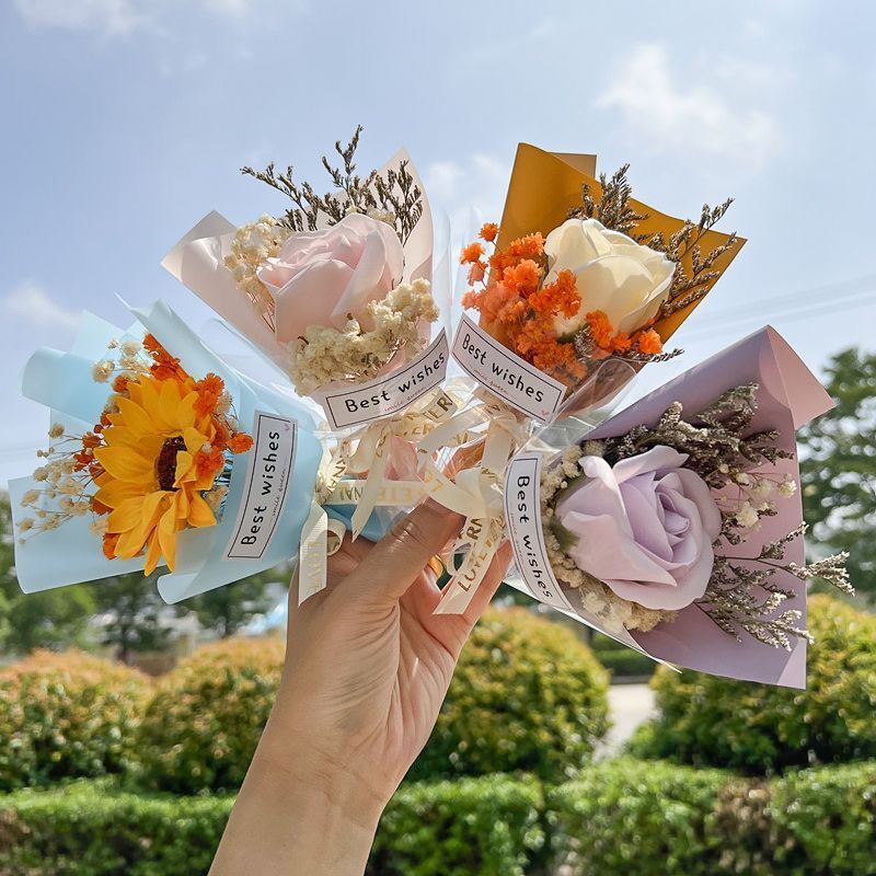 Soap Flower Decoration Eternal Flower Gestapa Car Flower bouquet Exquisite Mini bouquet Gift Valentine's Day 520