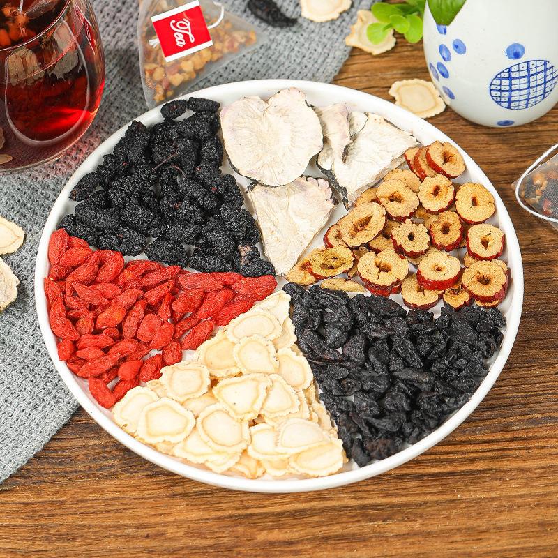 Ginseng Five Treasures Tea Maca Goji Berry Mulberry Polygonatum Combination Tea Men's Eight Treasures Solid Independent Tea Bags Wholesale Dropshipping