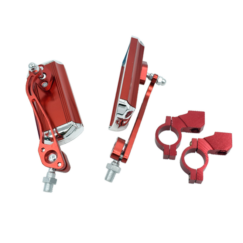 Cross-Border Handlebar Rearview Mirror Bicycle Motorcycle Modified Electric Vehicle Lens Aluminum Alloy Reflector Reversing