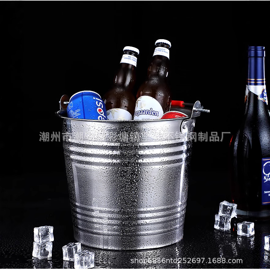 Утолщенное ведро для воды из нержавеющей стали, не магнитное, для пива, ведро для льда, портативное для кухни