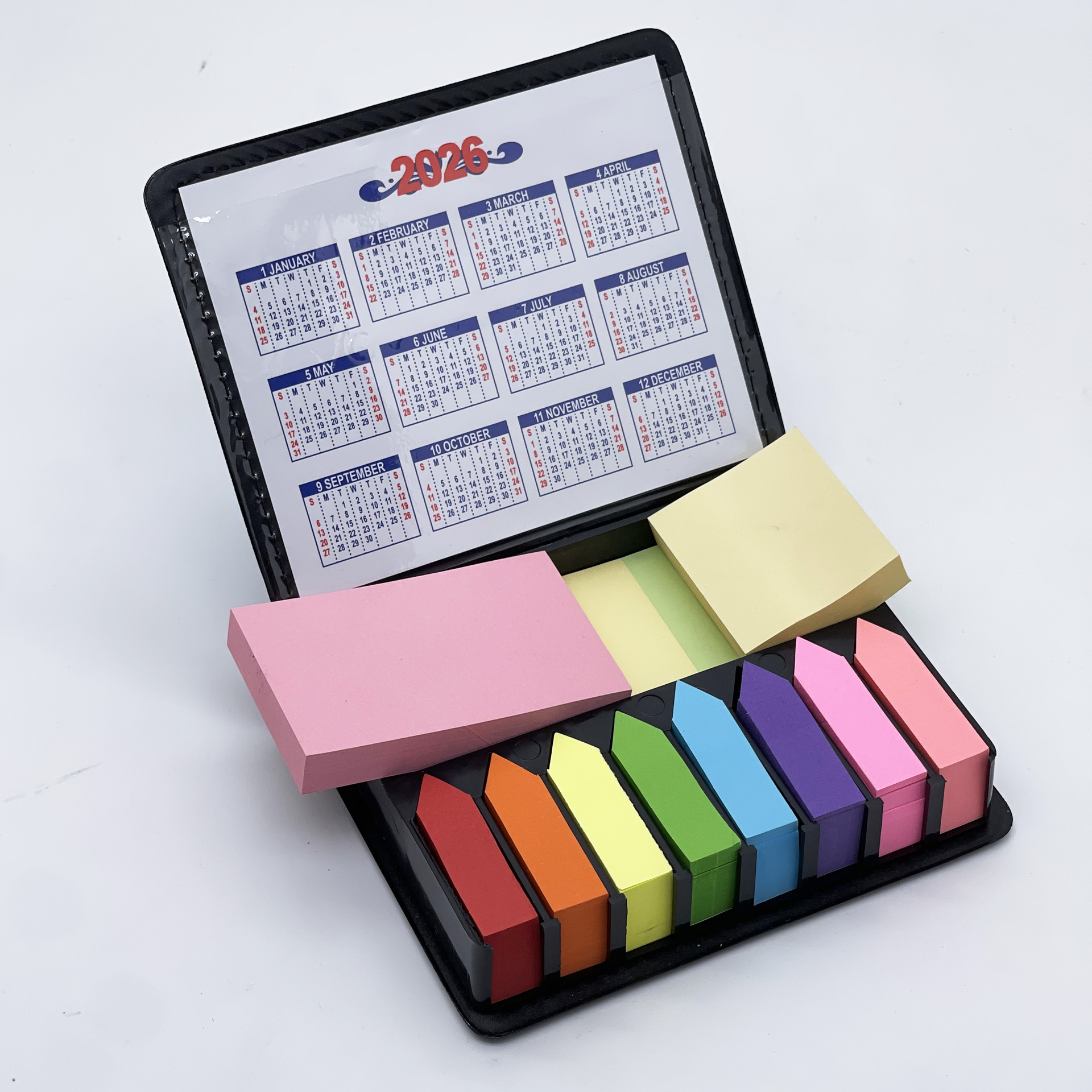 Cross-Border Supply of New Pu Note Box Office Sticky Note Stationery Set Gift Printable Logo Note Calendar